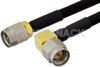 SMA Male to SMA Male Right Angle Cable Using PE-SR402FLJ Coax