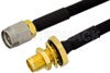 SMA Male to SMA Female Bulkhead Cable Using PE-SR402FLJ Coax