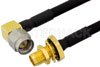 SMA Female Bulkhead to SMA Male Right Angle Cable Using PE-SR402FLJ Coax