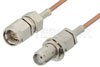 SMA Male to SMA Female Bulkhead Cable Using RG178 Coax, LF Solder, RoHS