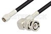 SMA Male to BNC Male Right Angle Cable Using LMR-195 Coax