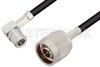 N Male to QMA Male Right Angle Cable Using LMR-195 Coax