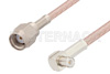 Reverse Polarity SMA Male to MCX Plug Right Angle Cable Using RG316 Coax, RoHS