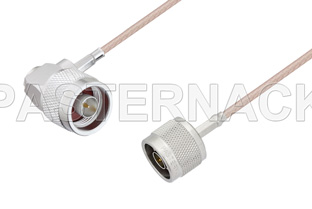 N Male to N Male Right Angle Cable Using RG316-DS Coax