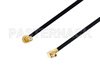 SMP Female Right Angle to MMCX Plug Right Angle Cable Using PE-SR405FLJ Coax