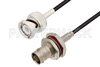 BNC Male to BNC Female Bulkhead Cable Using RG174 Coax