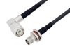 TNC Male Right Angle to TNC Female Bulkhead Cable Using LMR-195 Coax with HeatShrink