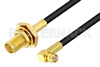 SMA Female Bulkhead to Push-On SMP Female Right Angle Cable Using LMR-100 Coax