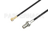 Snap-On MMBX Plug Right Angle to Reverse Polarity SMA Female Bulkhead Cable Using RG174 Coax