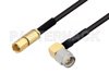 SMA Male Right Angle to SSMC Plug Cable Using PE-SR405FLJ Coax