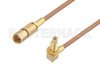 SSMC Plug to SSMC Jack Right Angle Bulkhead Cable Using RG178 Coax