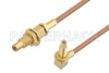 SSMC Jack Bulkhead to SSMC Jack Right Angle Bulkhead Cable Using RG178 Coax