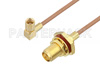 SMA Female Bulkhead to SSMC Plug Right Angle Cable Using RG178 Coax