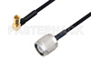 SSMC Plug Right Angle to TNC Male Cable Using PE-SR405FLJ Coax