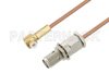 Snap-On MMBX Plug Right Angle to SMA Female Bulkhead Cable Using RG178 Coax