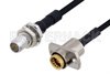 Slide-On BMA Plug Bulkhead to Slide-On BMA Jack 2 Hole Flange Cable Using PE-SR405FLJ Coax