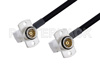 Slide-On BMA Jack Right Angle 2 Hole Flange to Slide-On BMA Jack Right Angle 2 Hole Flange Cable Using PE-SR402FLJ Coax