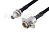 Slide-On BMA Plug Bulkhead to Slide-On BMA Jack 2 Hole Flange Cable Using PE-SR402FLJ Coax