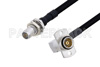 Slide-On BMA Plug Bulkhead to Slide-On BMA Jack Right Angle 2 Hole Flange Cable Using PE-SR402FLJ Coax
