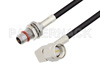 Slide-On BMA Plug Bulkhead to SMA Male Right Angle Cable Using LMR-100 Coax