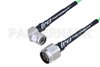 N Male to TNC Male Right Angle Low Loss Cable Using PE-P160LL Coax