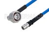 Plenum 4.1/9.5 Mini DIN Male Right Angle to QMA Male Low PIM Cable Using SPP-250-LLPL Coax , LF Solder