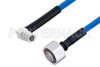 Plenum 4.1/9.5 Mini DIN Male to QMA Male Right Angle Low PIM Cable Using SPP-250-LLPL Coax , LF Solder