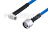 N Male to QMA Male Right Angle Cable Using SPP-250-LLPL Coax