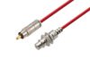 75 Ohm RCA Male to 75 Ohm RCA Female Bulkhead Cable Using 75 Ohm PE-B159-RD Red Coax in 100CM