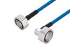 Plenum 7/16 DIN Male to 7/16 DIN Male Right Angle Low PIM Cable Using SPP-250-LLPL Coax Using Times Microwave Parts