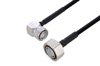 Outdoor Rated 4.3-10 Male Right Angle to 7/16 DIN Male Low PIM Cable Using SPO-250 Coax Using Times Microwave Parts