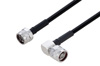 Fire Rated N Male to N Male Right Angle Low PIM Cable Using SPF-250 Coax Using Times Microwave Parts