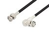 BNC Male to BNC Male Right Angle Cable Using 53 Ohm RG55 Coax