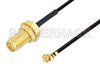 SMA Female Bulkhead to UMCX 2.5 Plug Cable Using 1.37mm Coax, RoHS