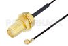 SMA Female Bulkhead to UMCX 2.1 Plug Cable Using 0.81mm Coax, RoHS