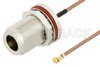 N Female Bulkhead to UMCX 2.5 Plug Cable Using RG178 Coax, RoHS