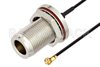 N Female Bulkhead to WMCX 1.6 Plug Cable Using 0.81mm Coax, RoHS