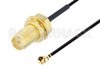 Reverse Polarity SMA Female Bulkhead to UMCX 2.5 Plug Cable Using 1.13mm Coax, RoHS