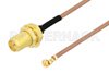 Reverse Polarity SMA Female Bulkhead to UMCX 2.5 Plug Cable Using RG178 Coax, RoHS