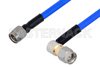SMA Male to SMA Male Right Angle Cable Using PE-141FLEX Coax, RoHS