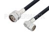N Male to N Male Right Angle Cable Using LMR-400-DB Coax