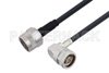 N Male to N Male Right Angle Cable Using LMR-240 Coax, LF Solder, RoHS