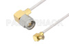 SMA Male Right Angle to MCX Plug Right Angle Cable Using PE-SR405AL Coax