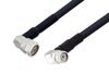 N Male Right Angle to TNC Male Right Angle Low Loss Cable Using LMR-400 Coax with HeatShrink and 90 Deg. Clock in 100CM