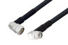 N Male Right Angle to TNC Male Right Angle Low Loss Cable 36 Inch Length Using LMR-400 Coax with HeatShrink and 90 Deg. Clock