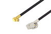 Push-On SMP Female Right Angle to SMA Male Right Angle Cable Using LMR-100 Coax with HeatShrink