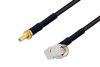 SSMB Jack Bulkhead to SMA Male Right Angle Cable Using LMR-100 Coax with HeatShrink, LF Solder