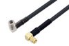 SMA Male Right Angle to QMA Male Right Angle Cable Using LMR-240-UF Coax