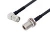 TNC Male Right Angle to N Female Bulkhead Low Loss Cable Using LMR-240-UF Coax