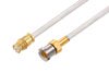 Push-On SMP Female to Smooth Bore SMP Male Bulkhead Cable Using PE-SR405AL Coax in 100CM